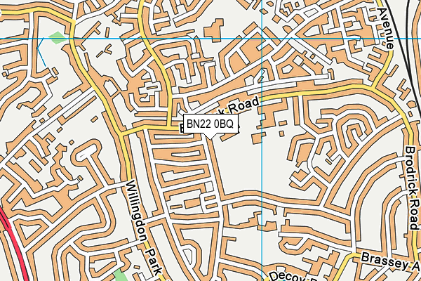 BN22 0BQ map - OS VectorMap District (Ordnance Survey)