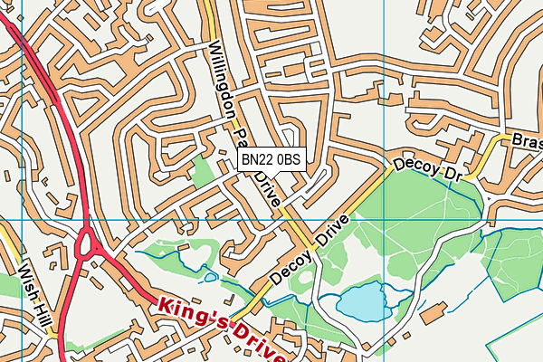 BN22 0BS map - OS VectorMap District (Ordnance Survey)