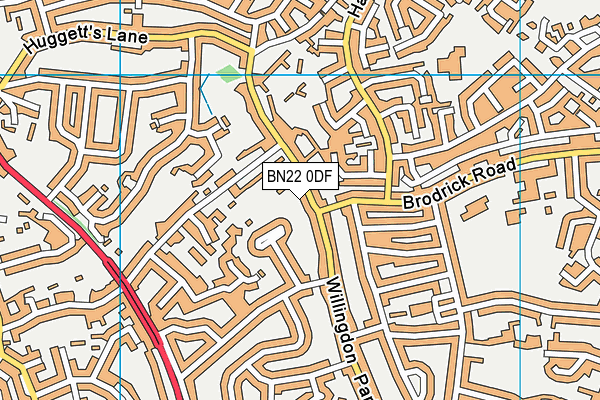 BN22 0DF map - OS VectorMap District (Ordnance Survey)