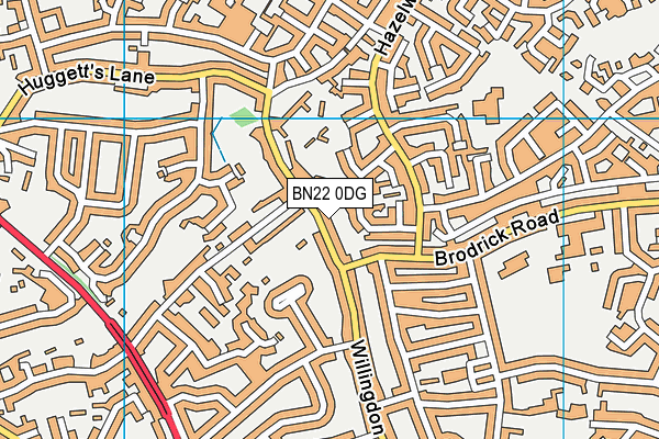 BN22 0DG map - OS VectorMap District (Ordnance Survey)