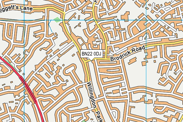 BN22 0DJ map - OS VectorMap District (Ordnance Survey)