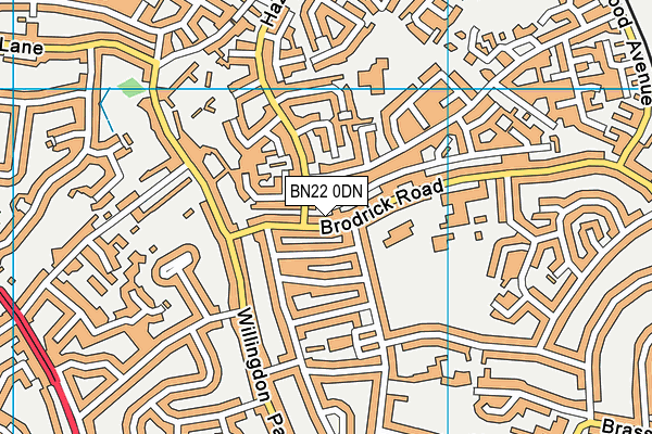 BN22 0DN map - OS VectorMap District (Ordnance Survey)