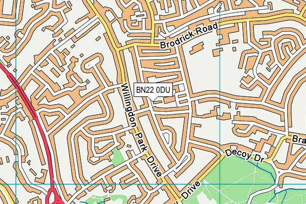 BN22 0DU map - OS VectorMap District (Ordnance Survey)