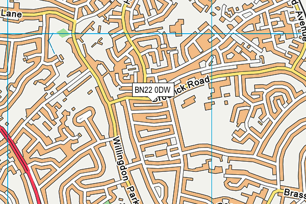 BN22 0DW map - OS VectorMap District (Ordnance Survey)
