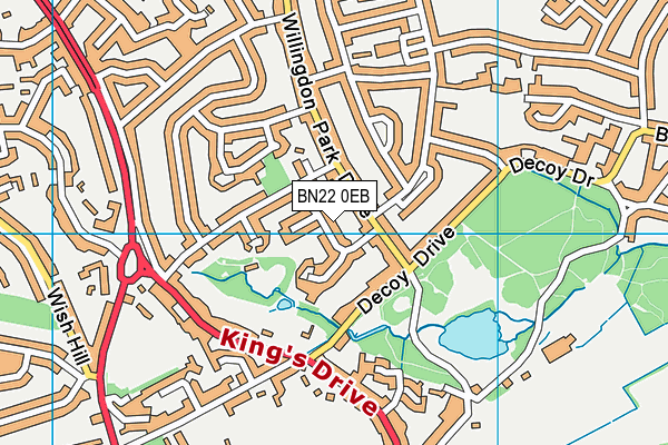 BN22 0EB map - OS VectorMap District (Ordnance Survey)