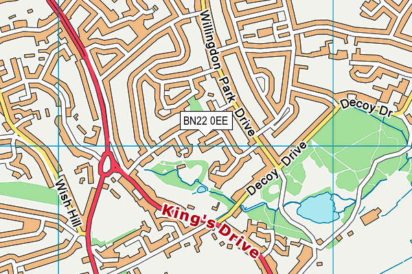 BN22 0EE map - OS VectorMap District (Ordnance Survey)