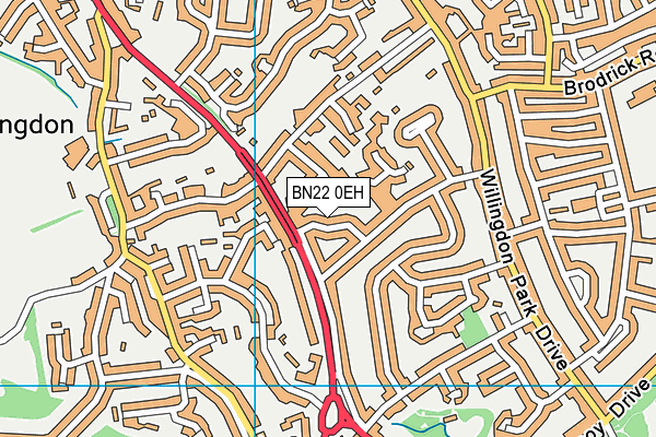 BN22 0EH map - OS VectorMap District (Ordnance Survey)