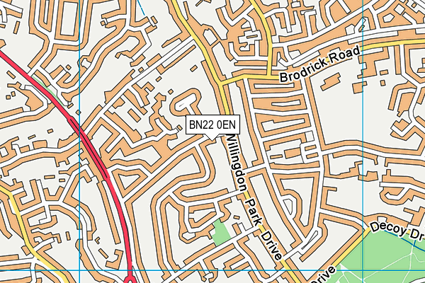 BN22 0EN map - OS VectorMap District (Ordnance Survey)