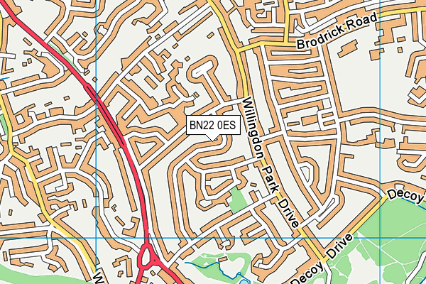 BN22 0ES map - OS VectorMap District (Ordnance Survey)