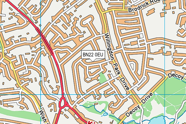 BN22 0EU map - OS VectorMap District (Ordnance Survey)