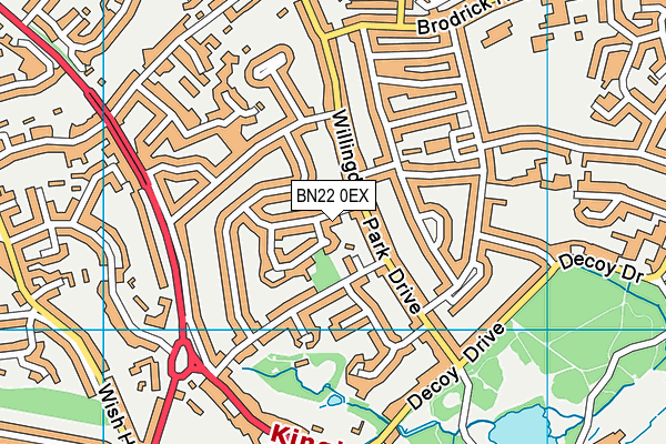 BN22 0EX map - OS VectorMap District (Ordnance Survey)