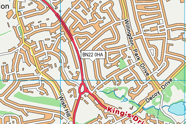 BN22 0HA map - OS VectorMap District (Ordnance Survey)