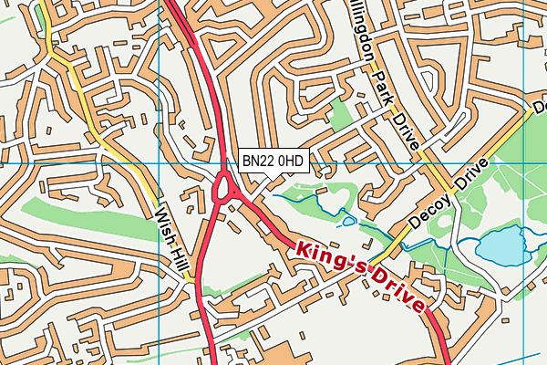 BN22 0HD map - OS VectorMap District (Ordnance Survey)