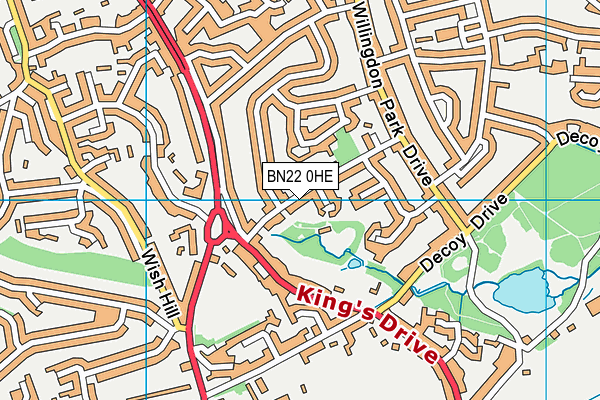 BN22 0HE map - OS VectorMap District (Ordnance Survey)