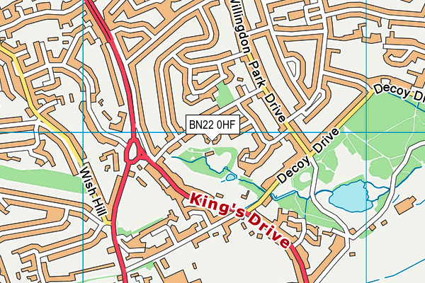 BN22 0HF map - OS VectorMap District (Ordnance Survey)