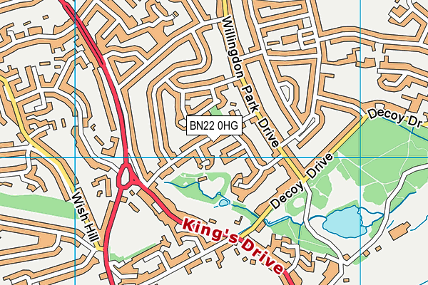 BN22 0HG map - OS VectorMap District (Ordnance Survey)