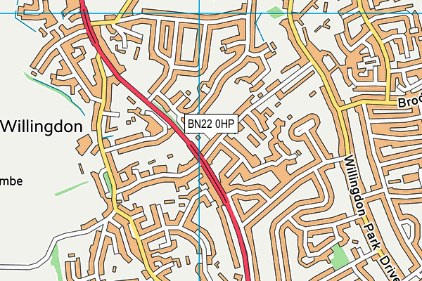BN22 0HP map - OS VectorMap District (Ordnance Survey)