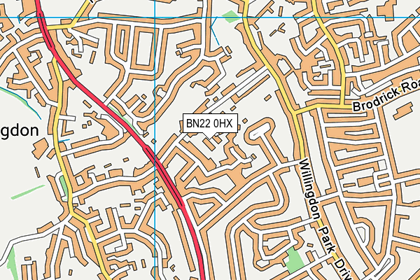 BN22 0HX map - OS VectorMap District (Ordnance Survey)