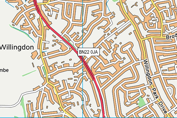 BN22 0JA map - OS VectorMap District (Ordnance Survey)