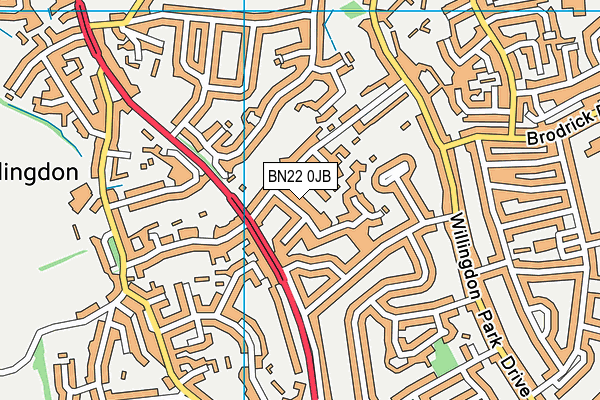 BN22 0JB map - OS VectorMap District (Ordnance Survey)