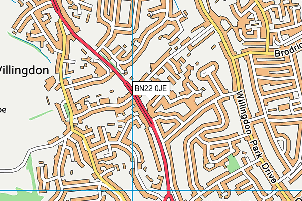 BN22 0JE map - OS VectorMap District (Ordnance Survey)