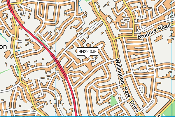 BN22 0JF map - OS VectorMap District (Ordnance Survey)