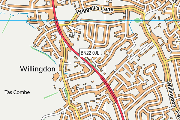 BN22 0JL map - OS VectorMap District (Ordnance Survey)