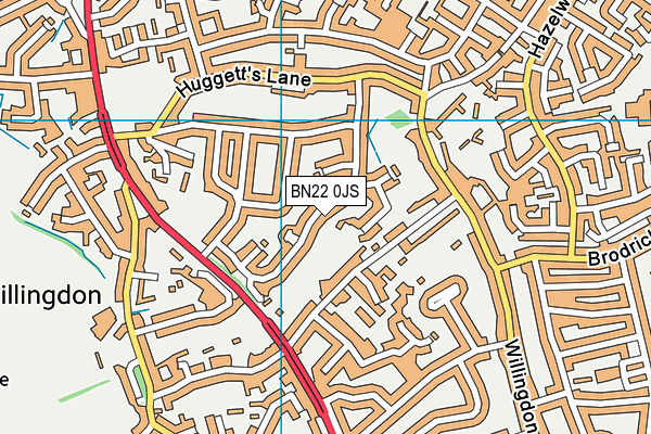 BN22 0JS map - OS VectorMap District (Ordnance Survey)