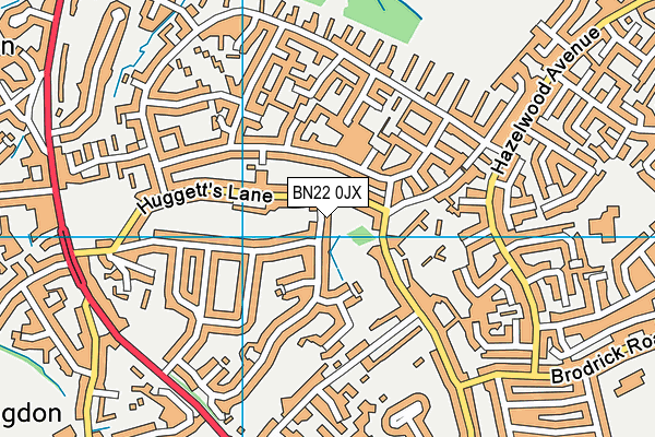 BN22 0JX map - OS VectorMap District (Ordnance Survey)