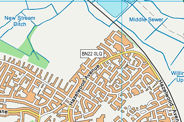 BN22 0LQ map - OS VectorMap District (Ordnance Survey)