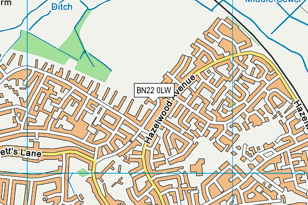 BN22 0LW map - OS VectorMap District (Ordnance Survey)