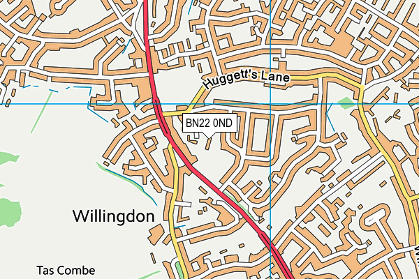Huggetts Lane Recreation Ground map (BN22 0ND) - OS VectorMap District (Ordnance Survey)