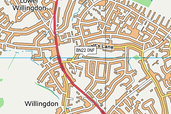 BN22 0NF map - OS VectorMap District (Ordnance Survey)