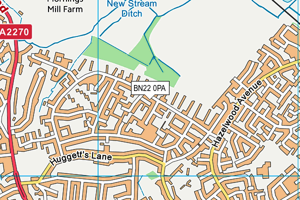 BN22 0PA map - OS VectorMap District (Ordnance Survey)