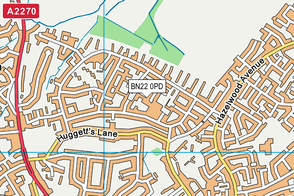 BN22 0PD map - OS VectorMap District (Ordnance Survey)