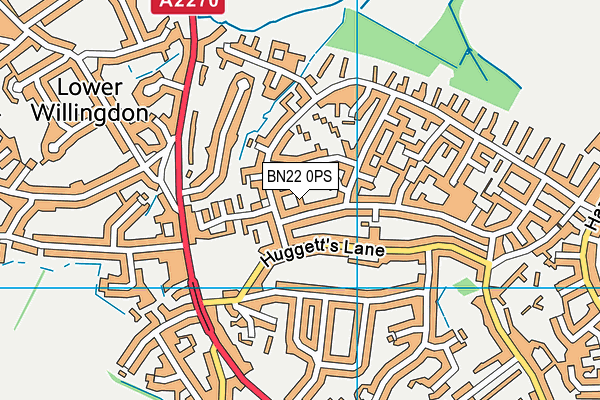 BN22 0PS map - OS VectorMap District (Ordnance Survey)