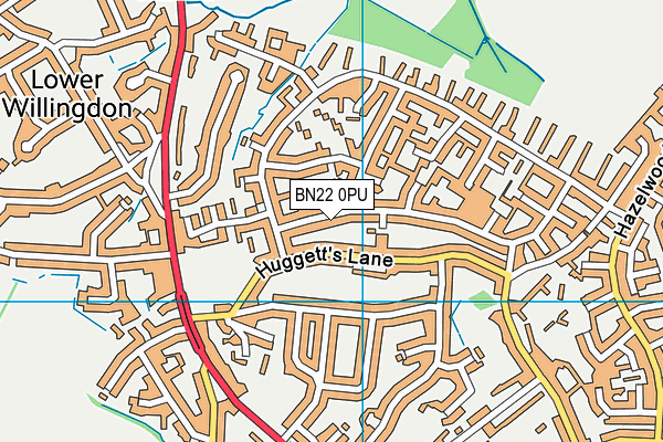 BN22 0PU map - OS VectorMap District (Ordnance Survey)