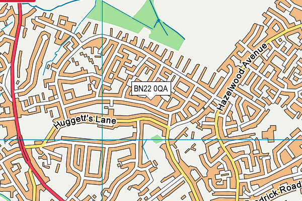BN22 0QA map - OS VectorMap District (Ordnance Survey)