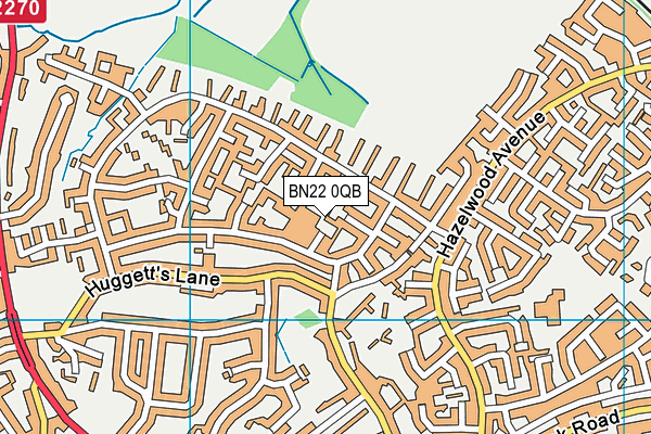 BN22 0QB map - OS VectorMap District (Ordnance Survey)