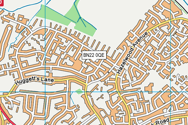 BN22 0QE map - OS VectorMap District (Ordnance Survey)