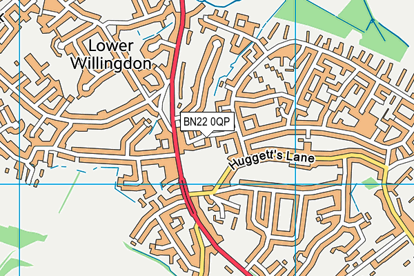 BN22 0QP map - OS VectorMap District (Ordnance Survey)