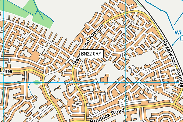 BN22 0RY map - OS VectorMap District (Ordnance Survey)