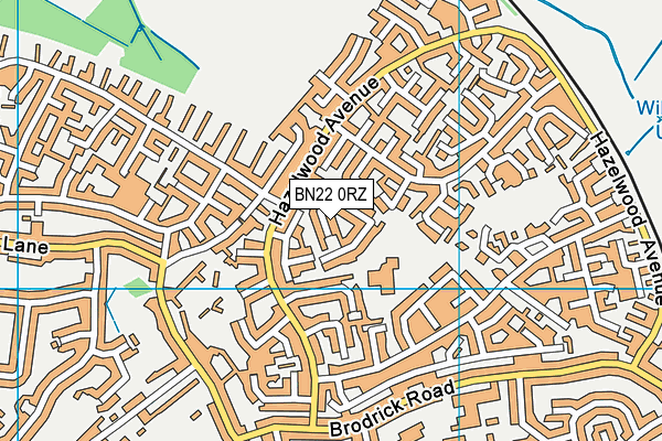 BN22 0RZ map - OS VectorMap District (Ordnance Survey)