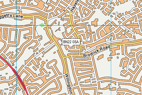 BN22 0SA map - OS VectorMap District (Ordnance Survey)