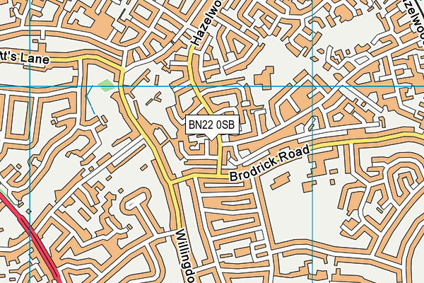 BN22 0SB map - OS VectorMap District (Ordnance Survey)