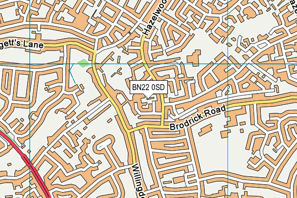 BN22 0SD map - OS VectorMap District (Ordnance Survey)