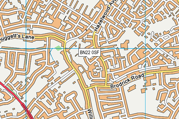 BN22 0SF map - OS VectorMap District (Ordnance Survey)