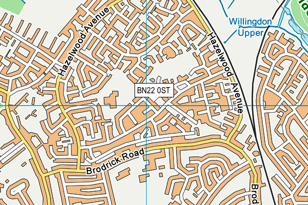 BN22 0ST map - OS VectorMap District (Ordnance Survey)