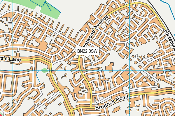 BN22 0SW map - OS VectorMap District (Ordnance Survey)