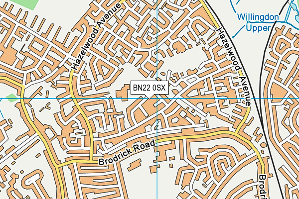 BN22 0SX map - OS VectorMap District (Ordnance Survey)